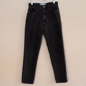 Zara Black Wash High Waisted Straight Leg Mom Jean Denim - Size 4